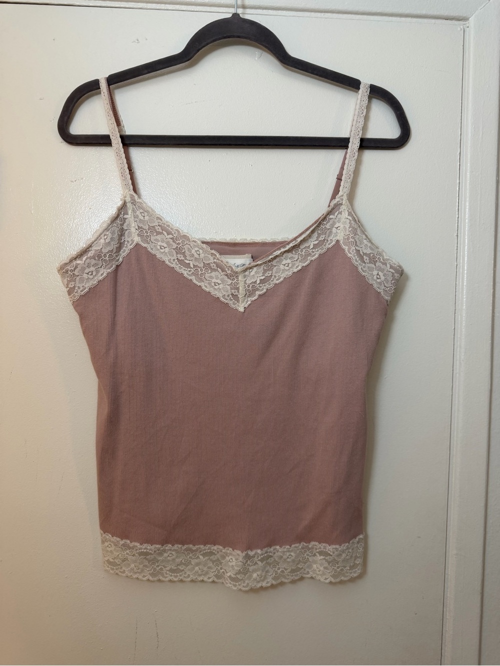 Abercrombie size xl Lace-Trim Satin Camisole Tank Top - Dusty Rose